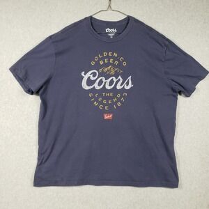Coors Banquet Shirt 2XL Blue Golden Beer‎ Legend Since 1873 Western Graphic Tee